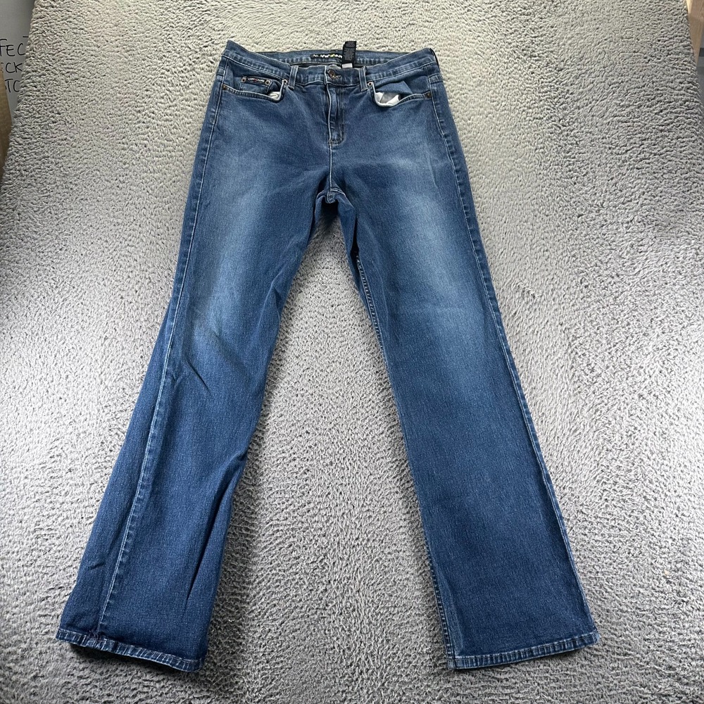 Vintage‎ Dkny Jeans Womens 12 Blue Cotton Denim Straight Workwear Stretch USA